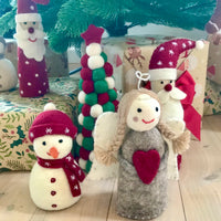 Christmas standing santa - blue, natural and red - Pashom