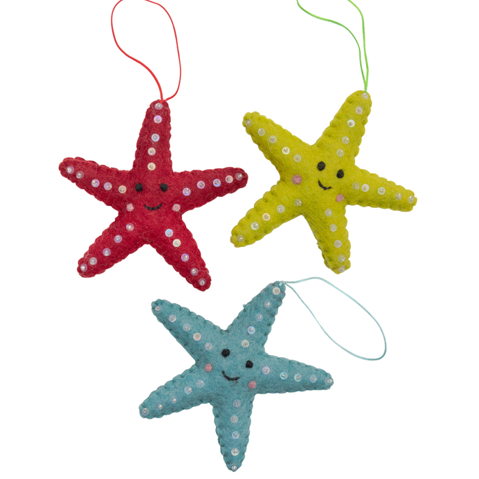 Christmas starfish decorations
