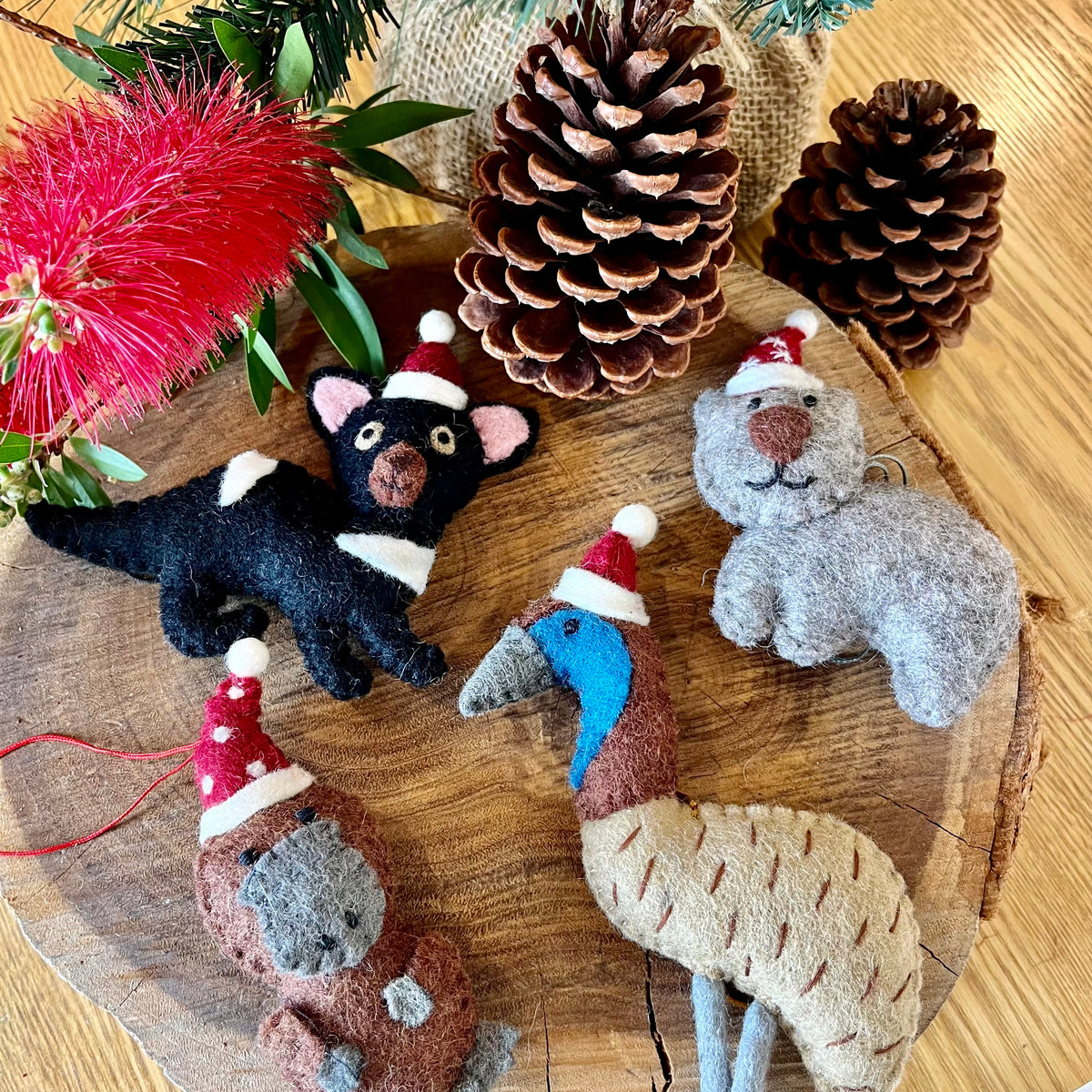 Set of 6 - Australian Animal Christmas decorations - Pashom