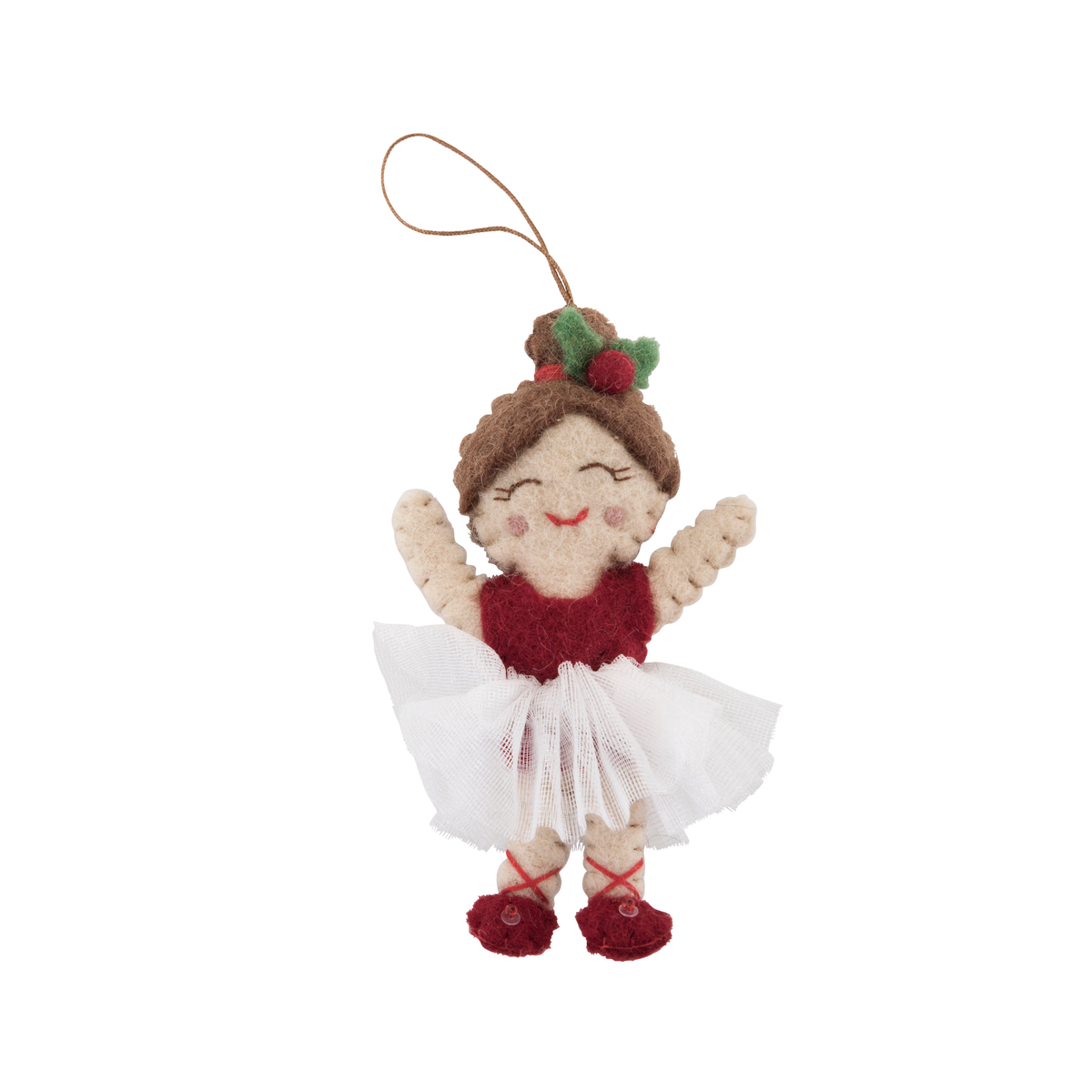 Handmade felt Christmas ballerina decoration