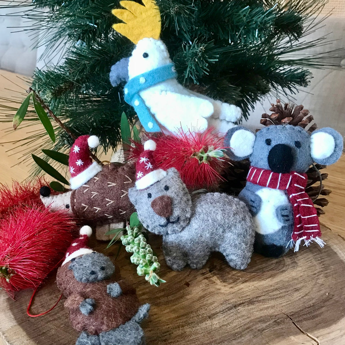 Set of 6 - Australian Animal Christmas decorations - Pashom