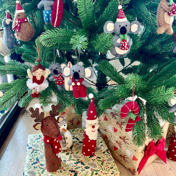Christmas standing santa - blue, natural and red - Pashom