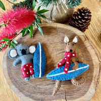 Christmas Koalas with Surfboard and bikini - Pashom