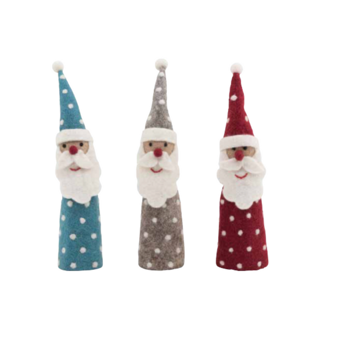 Christmas standing santa - blue, natural and red - Pashom