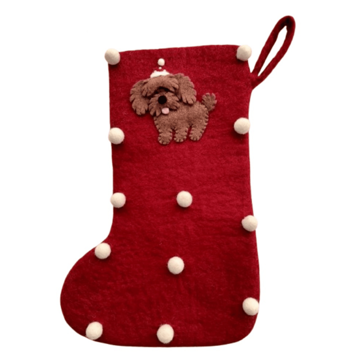 Christmas Stocking with Cavoodle – Handmade Felt