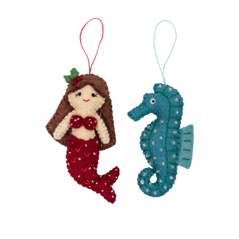 Mermaid and Seahorse Christmas Decorations!
