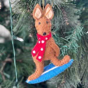 Surfing Kangaroo Christmas Decoration