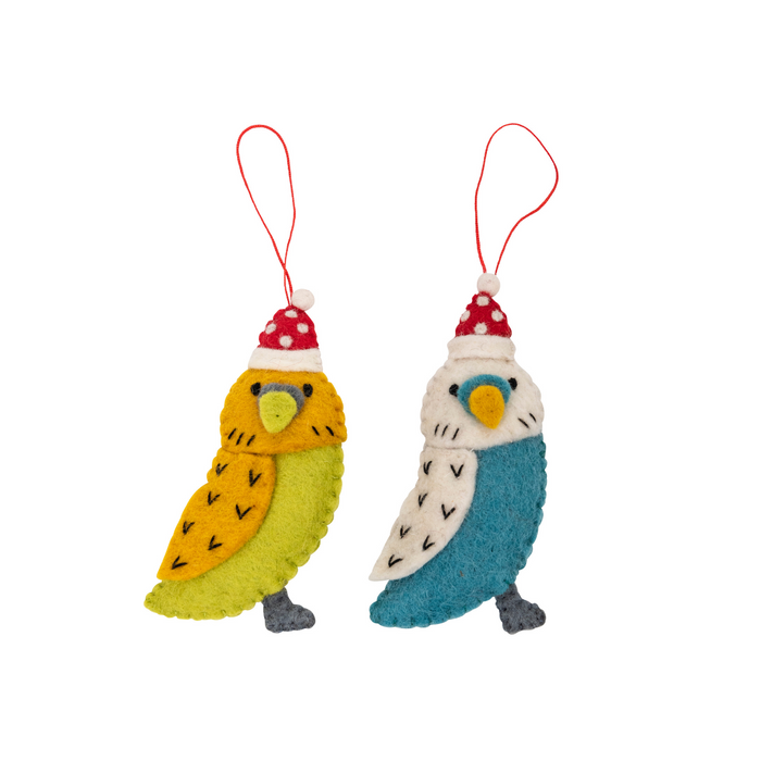 Budgie Christmas decorations