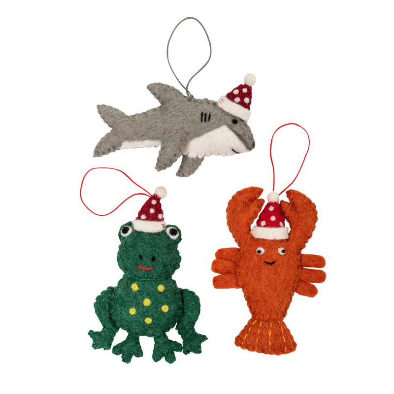Shark, crab & Lobster Christmas decoration