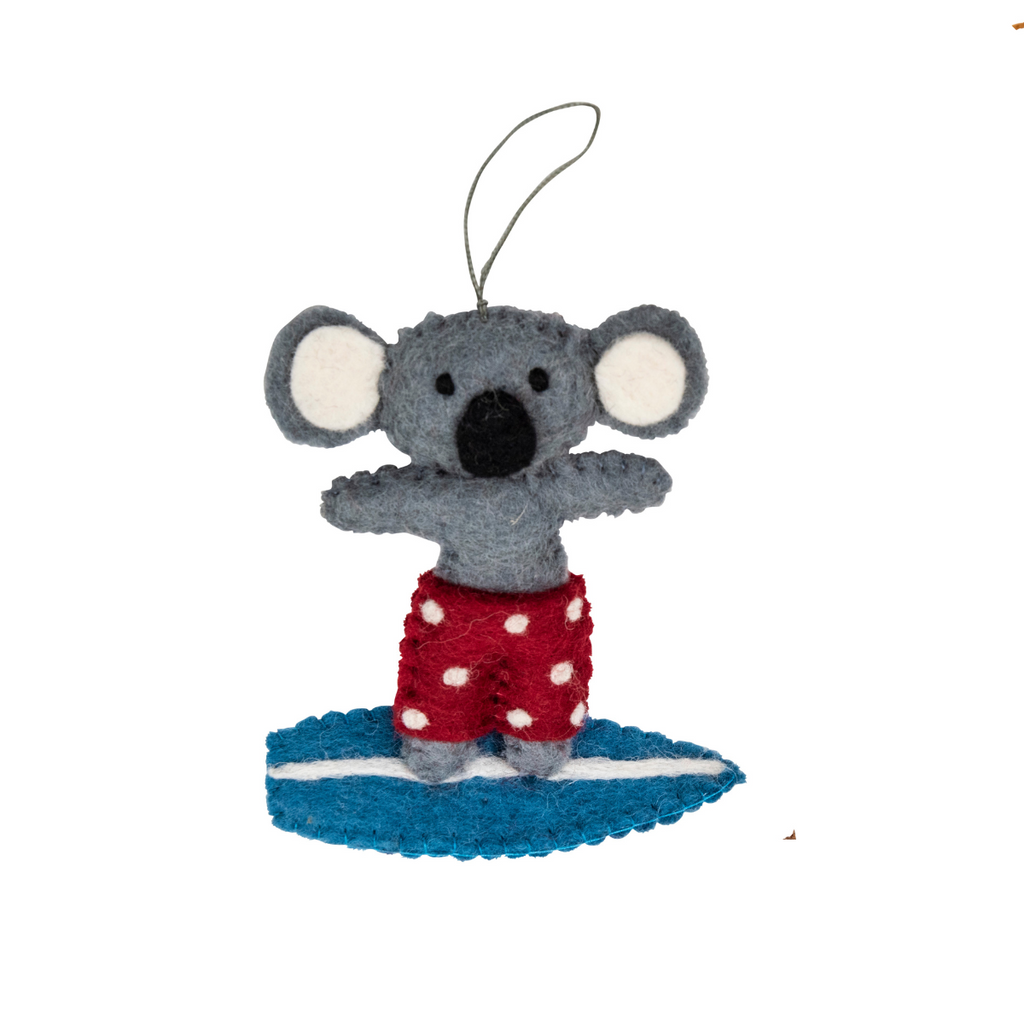 Surfing Koala Christmas tree decoration