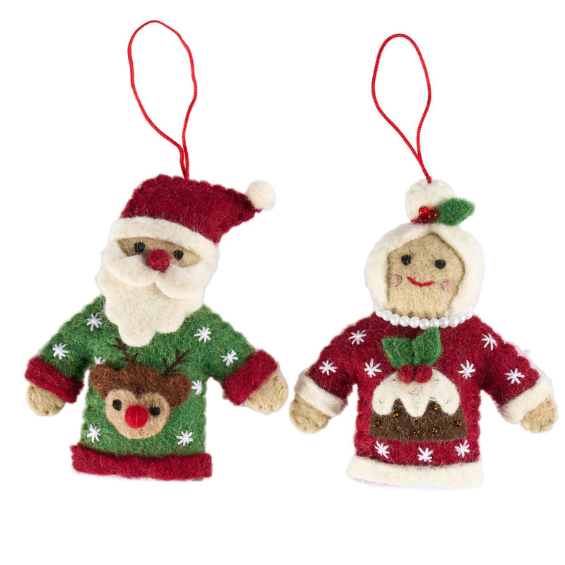 Mr and Mrs Claus in Xmas sweaters