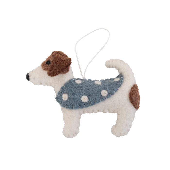 Christmas beagle in blue coat - Pashom