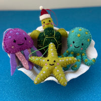 Sea Creature Christmas Decorations – Turtle, Octopus & Jellyfish