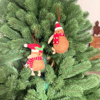 Kiwi bird Christmas decoration with holly
