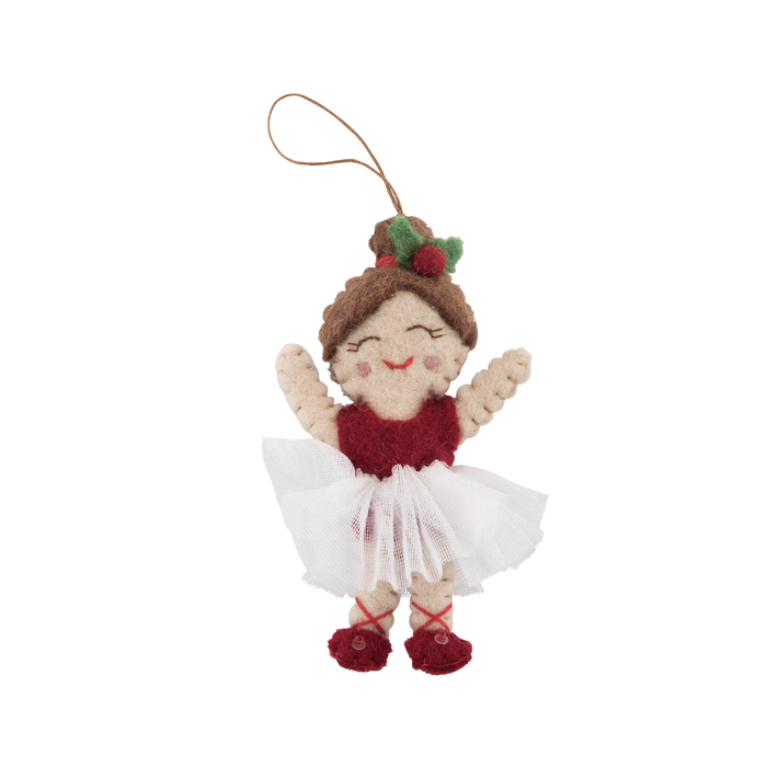 Handmade felt Christmas ballerina decoration