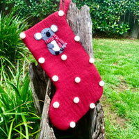 Christmas stocking decoration with gorgeous Christmas koala