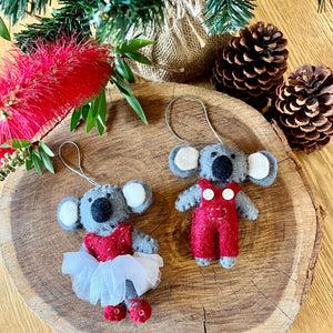 Christmas Koalas in festive outfits