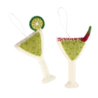 Handmade felt Christmas Margarita Decoration, festive novelty decoration