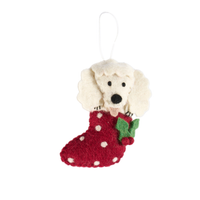 Poddle in stocking Christmas decoration - Pashom
