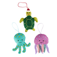 Christmas Turtle & Octopus w beads - Pashom