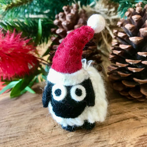 Christmas woolly sheep decoration