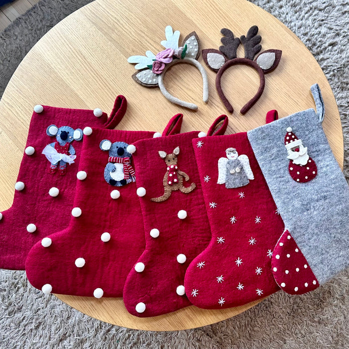 Christmas stocking with sweet Koala ballerina