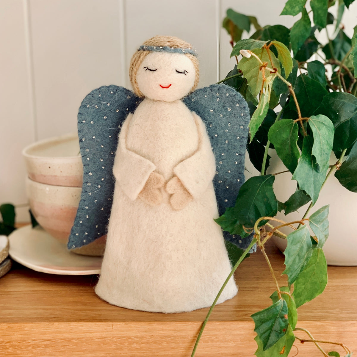 Christmas angel family - blue