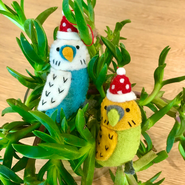 Budgie Christmas decorations