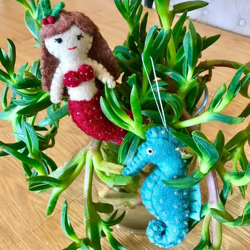 Mermaid and Seahorse Christmas Decorations!