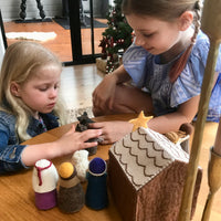 Coloured Handmade Christmas nativity set