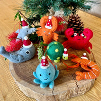 Christmas prawns and lobster decorations