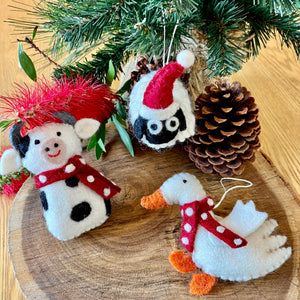 Christmas woolly sheep decoration