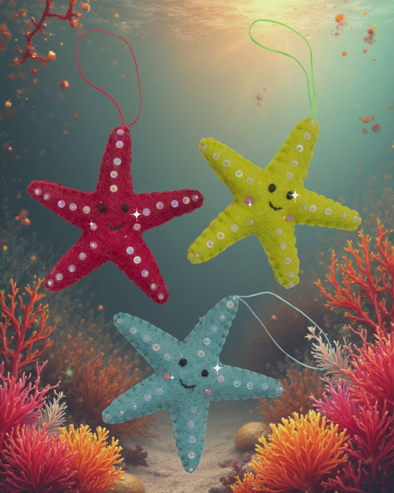 Christmas starfish decorations