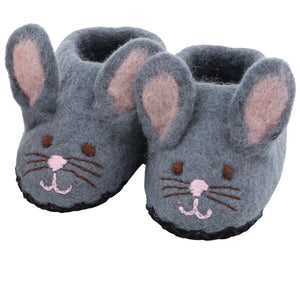 Sweet bunny Slippers Shoes - grey, size 3 & 4 - Pashom