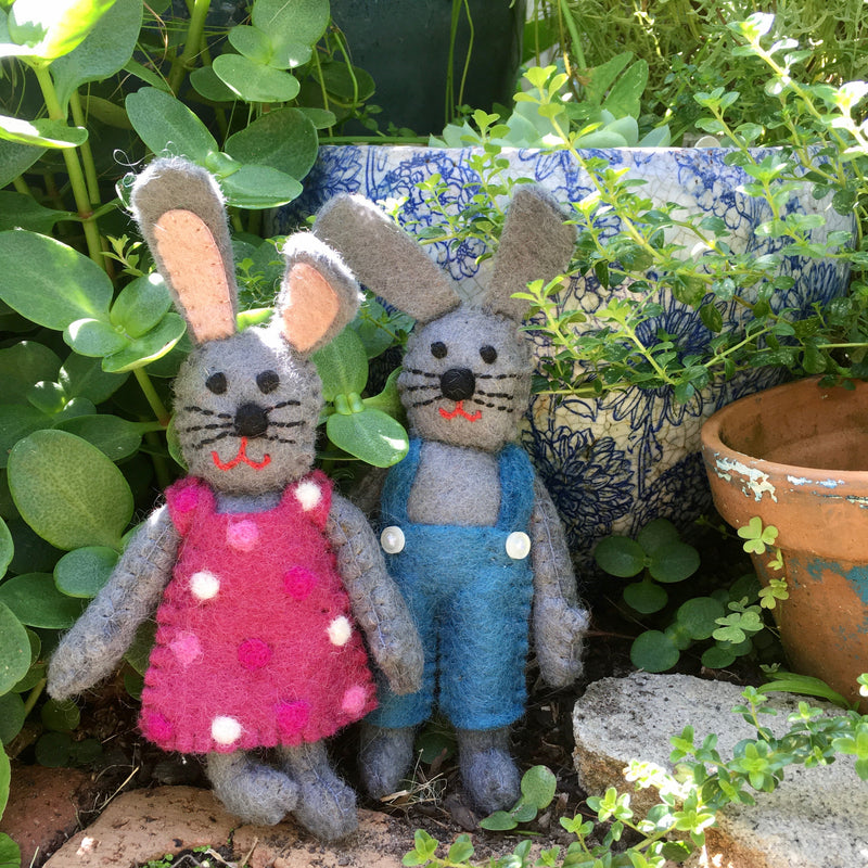 Bunny Toys - Boy & Girl - Grey - Pashom