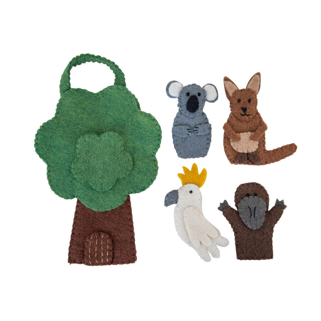Australian Animal Finger Puppet Play Bag - Pashom