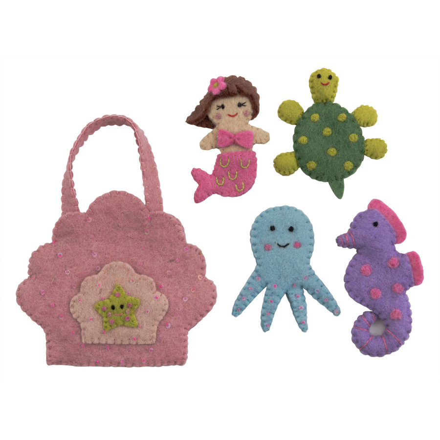 Mermaid Finger Puppet Play Bag - Pashom