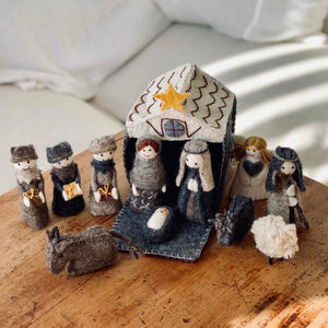 Handmade Christmas nativity set - Pashom