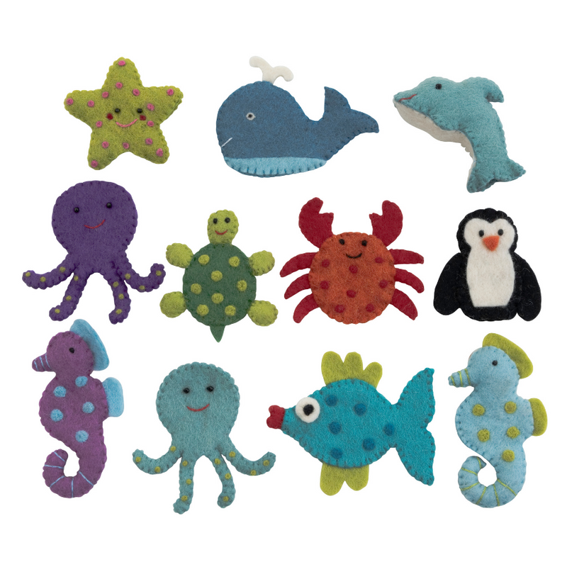 Sea creature finger puppets - CHANGE TO SET? 11 items? - Pashom
