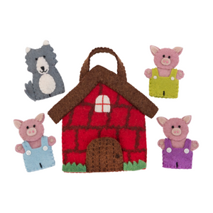 Three Little Pigs Finger Puppet Play Bag - Pashom