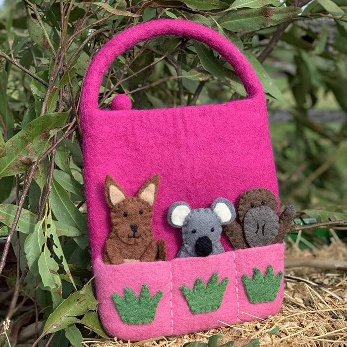 Aussie animal Finger puppet bag