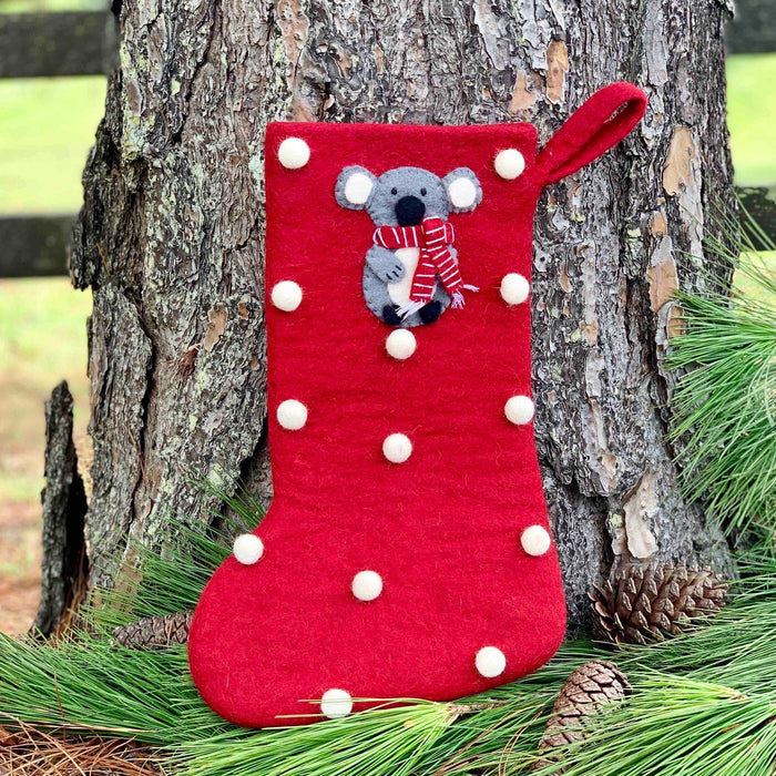 Christmas stocking decoration with gorgeous Christmas koala