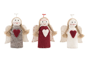 Angel with heart Christmas tree topper