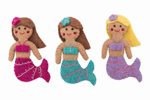 Mermaid finger puppets set