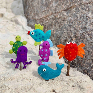 Sea creature finger puppets