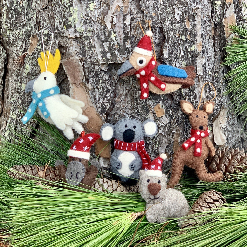 Set of 6 - Australian Animal Christmas decorations