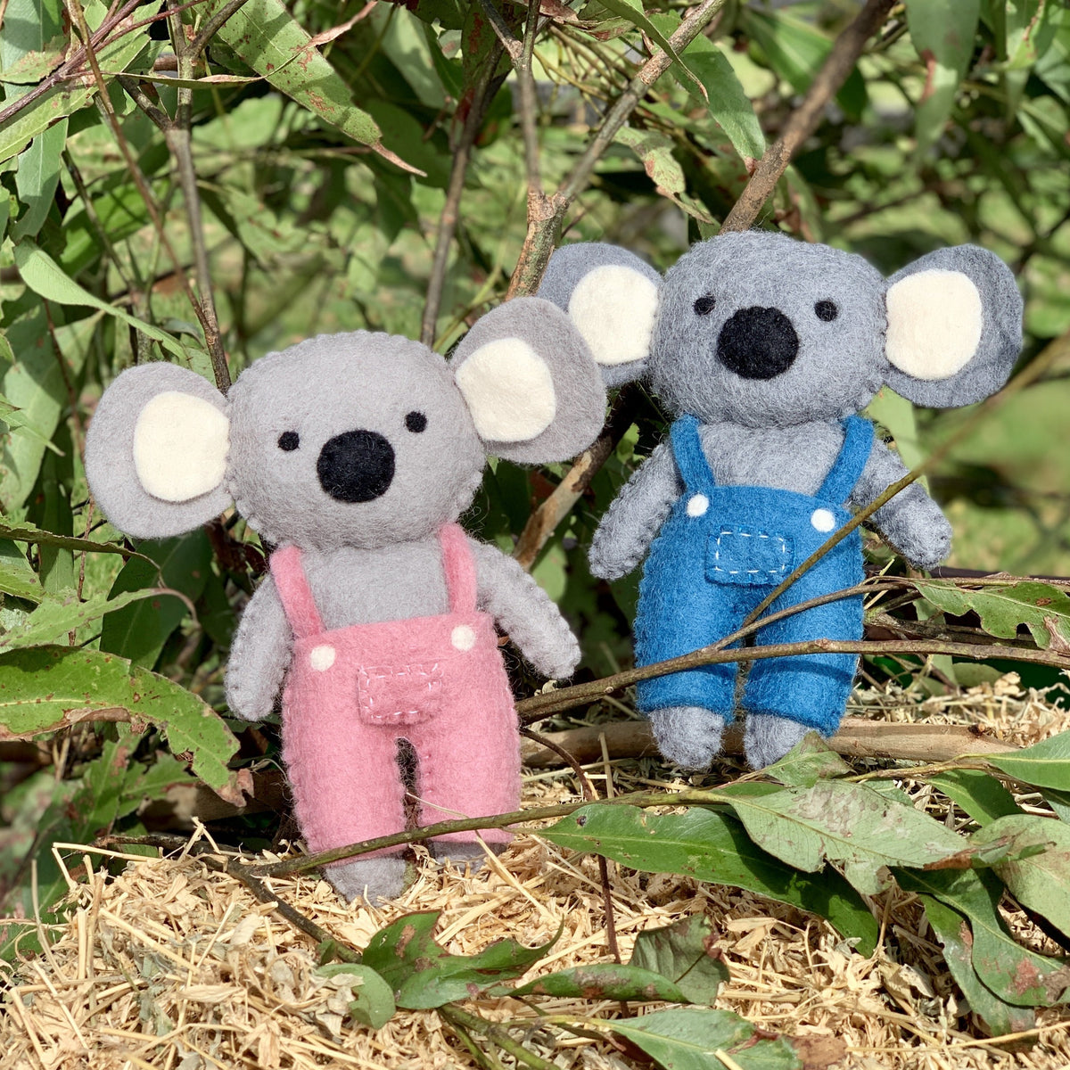 Sweet koala dolls in overalls