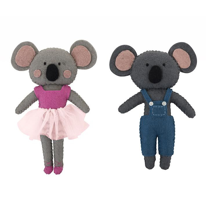 Sweet koala dolls in tutu or overalls